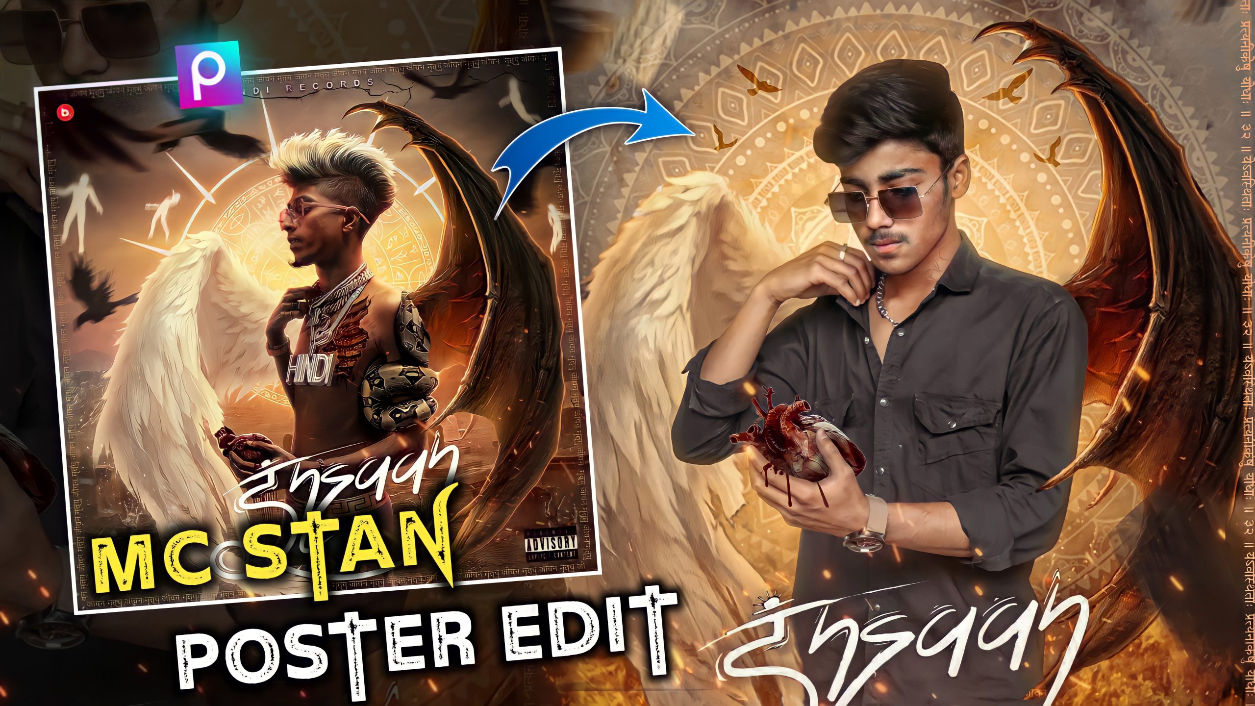 MC Stan Insaan Poster Editing Download Background And PNG - Tahir Editz