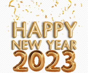 Happy New year balloon text PNG 2023