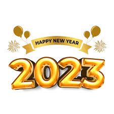 Happy New Year 2023 Balloon Text PNG 