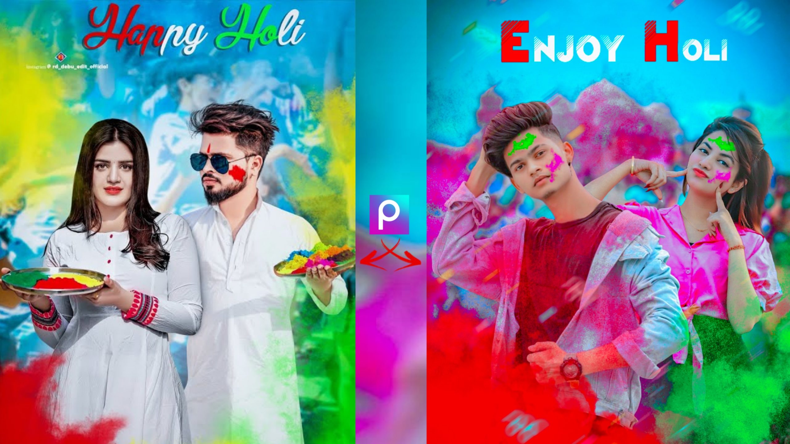 Holi Special Photo Editing in PicsArt Download Background And PNG - Tahir  Editz