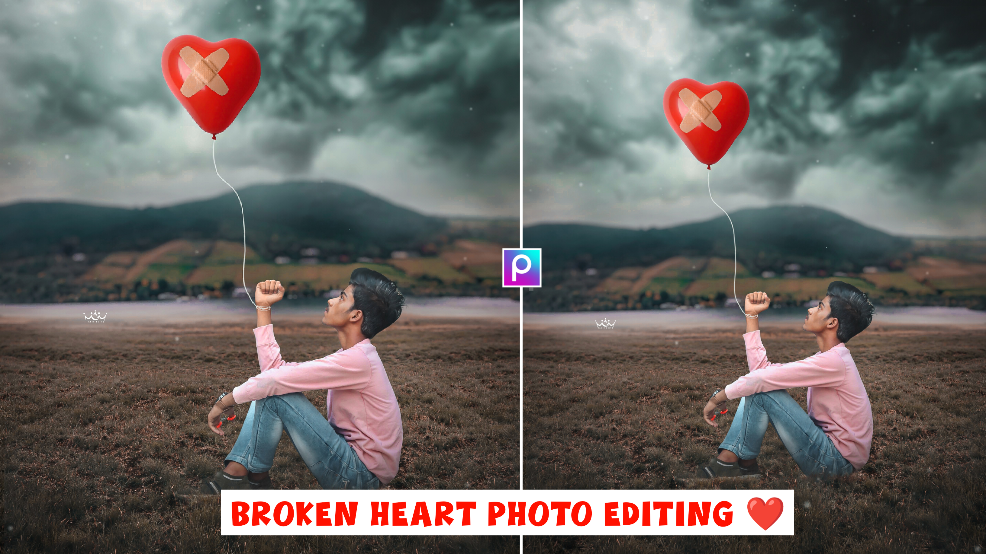 PicsArt Broken Heart Photo Editing Download Background And PNG - Tahir Editz